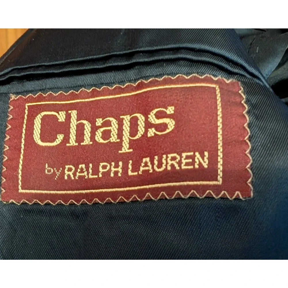 CHAPS by Ralph Lauren Blazer Navy Wool Sport Coat Gold‎ buttons Size 38 EUC